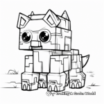 Adorable Minecraft Dog Coloring Pages 3
