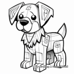 Adorable Minecraft Dog Coloring Pages 4