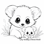 Adorable Mother and Baby Koala Coloring Pages 1