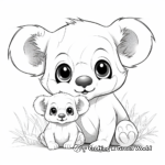 Adorable Mother and Baby Koala Coloring Pages 2