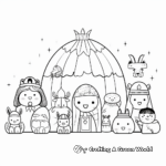 Adorable Nativity Set Coloring Pages for Children 1