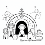 Adorable Nativity Set Coloring Pages for Children 2