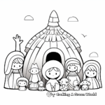 Adorable Nativity Set Coloring Pages for Children 3