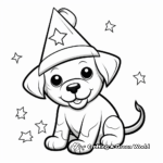 Adorable New Year Puppy with Party Hat Coloring Sheets 1