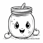 Adorable Peach Jam Jar Coloring Page 1