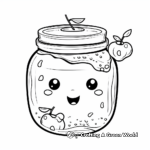 Adorable Peach Jam Jar Coloring Page 2