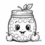 Adorable Peach Jam Jar Coloring Page 4