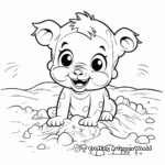 Adorable Piglet Splashing in Mud Coloring Pages 1