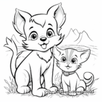 Adorable Puppy and Kitten Friends Coloring Pages 3