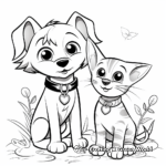 Adorable Puppy and Kitten Friends Coloring Pages 4