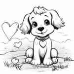 Adorable Puppy Love Valentines Coloring Pages 2