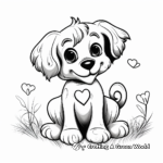 Adorable Puppy Love Valentines Coloring Pages 3