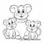 Adorable Rat Family Coloring Pages 1