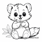 Adorable Red Panda Eating Bamboo Coloring Pages 4