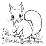 Adorable Red Squirrel Coloring Pages 4