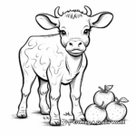 Adorable Strawberry Cow Coloring Pages 1