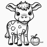 Adorable Strawberry Cow Coloring Pages 2