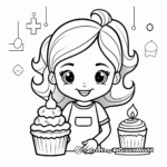 Adorable Teacher Birthday Cupcake Coloring Pages 2