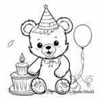 Adorable Teddy Birthday Coloring Pages 2