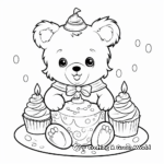 Adorable Teddy Birthday Coloring Pages 4