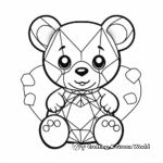 Adorable Teddy with Diamond Heart Coloring Pages 1