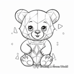 Adorable Teddy with Diamond Heart Coloring Pages 3