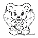 Adorable Teddy with Diamond Heart Coloring Pages 4