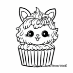 Adorable Unicorn Cupcake Coloring Pages for Kids 2