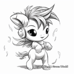 Adorable Unicorn Dancing Over a Rainbow Coloring Pages 4
