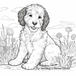 Adult Bernedoodle in Natural Setting Coloring Pages 1