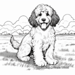 Adult Bernedoodle in Natural Setting Coloring Pages 4