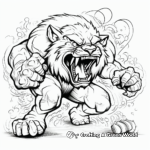 Adult Coloring Pages: Angry Tiger Fighting 1