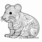 Adult Coloring Pages: Intricate Hamster Designs 1