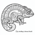 Adult Coloring Pages: Spectacular Senegal Chameleon 1