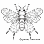 Adult Detailed Cicada Coloring Pages 1