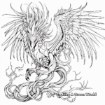 Adult Detailed Fire Phoenix Coloring Pages 1