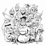 Adult-Friendly Cartoon Character Coloring Pages 1