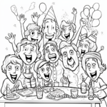 Adult-Friendly Cartoon New Year's Eve Celebration Coloring Pages 4