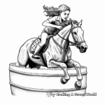Adult-Friendly Intricate Barrel Racing Coloring Pages 1