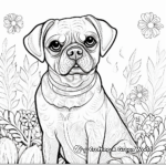 Adult-Level Pug Portrait Coloring Pages 1