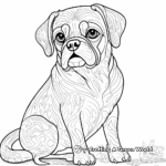 Adult-Level Pug Portrait Coloring Pages 2