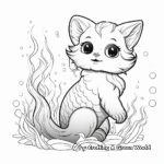 Adult-Oriented Mermaid Cat Coloring Pages 2