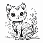 Adult-Oriented Mermaid Cat Coloring Pages 3