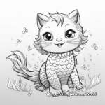 Adult-Oriented Mermaid Cat Coloring Pages 4