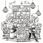 Adults' Detailed New Year's Celebration Coloring Pages 1