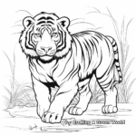 Advanced Level Agile Tiger Coloring Pages 1