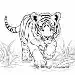 Advanced Level Agile Tiger Coloring Pages 2