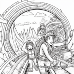 Adventure in 2023: Time Travel Scene Coloring Pages 1