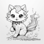 Adventure Mermaid Cat Coloring Pages 1