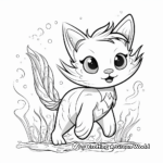 Adventure Mermaid Cat Coloring Pages 2